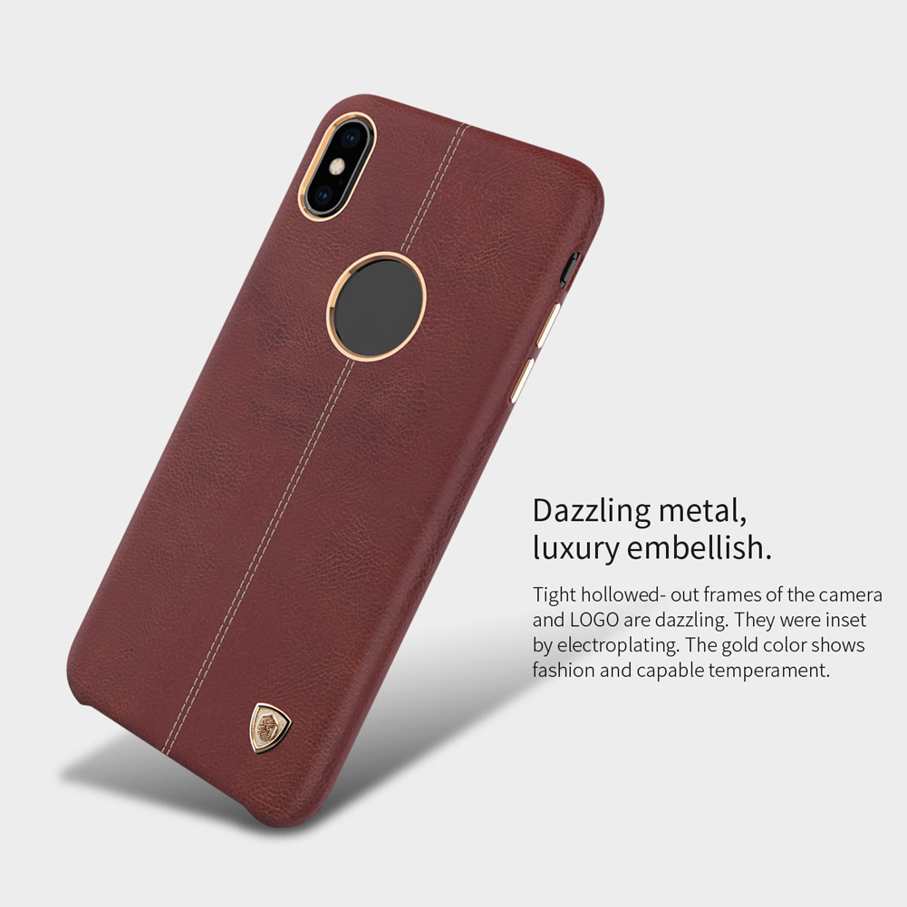 Nillkin Für Iphone xs 5,8 Zoll Englon Serie Crazy Horse Texture Leder Beschichtete PC Harthülle - Schwarz