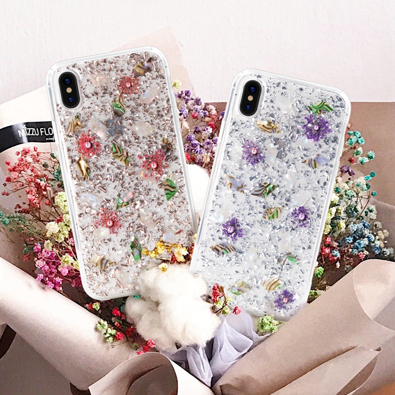 Kavaro Elegante Série Folha Dourada Decorada Flor Padrão Pc Tpu Híbrido Caso Para Iphone Xs 5,8 Polegadas - Prata