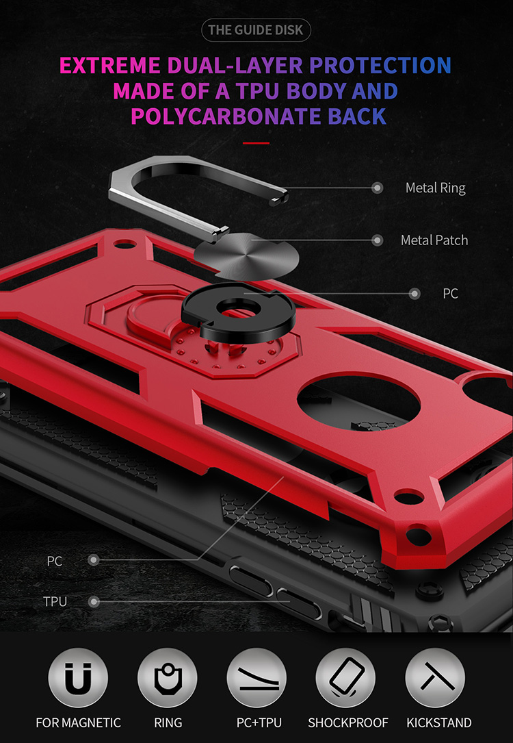 Armatura PC TPU Hybrid Phone Casing Con Cavalletto Per Iphone XS Max 6,5 Pollici - Nero