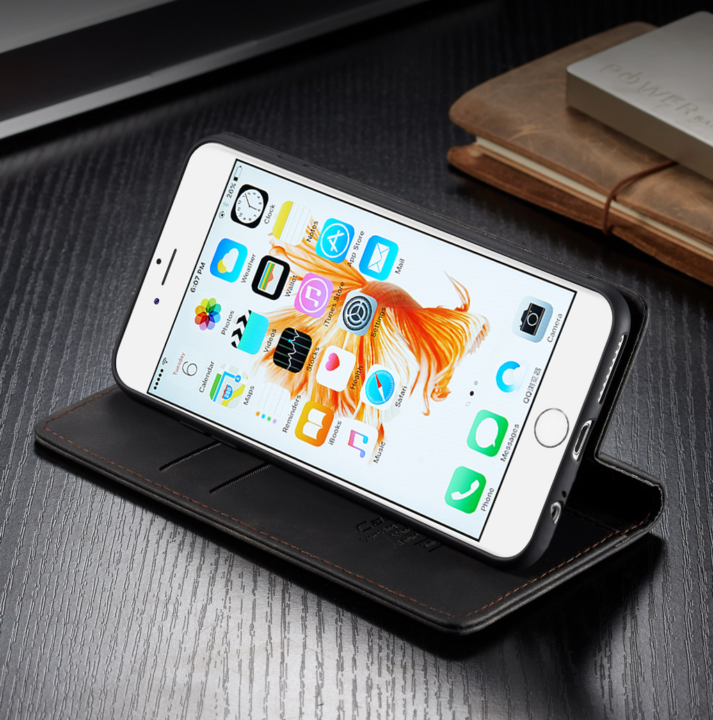 Caseme 013 Série Auto-absorbed PU le Cuir Wallet Stand Pour Iphone 6s / 6 4,7 Pouces - Café