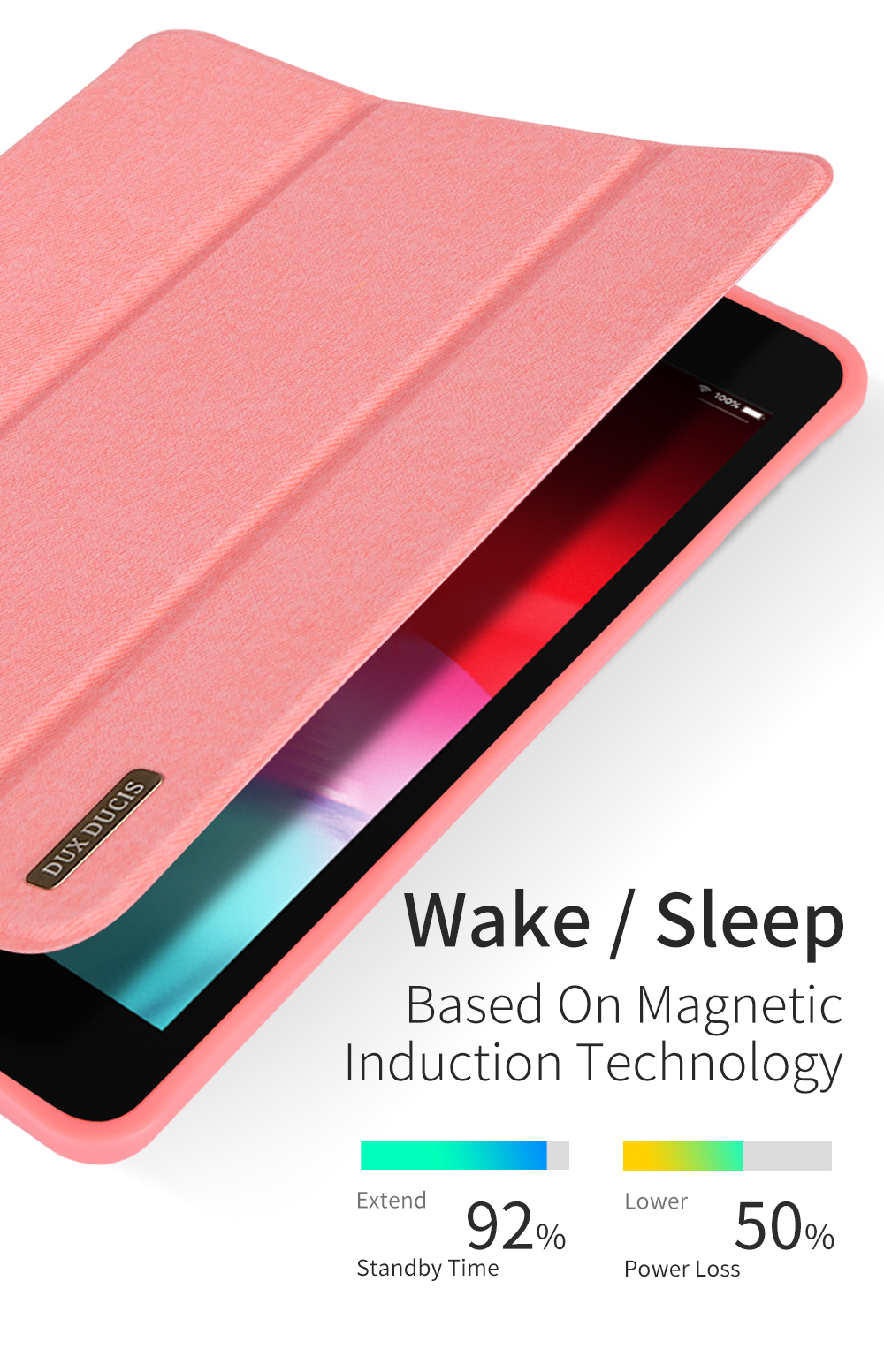 Dux Ducis Domo Series Tri-tri-style Стенд Smart Wake/Sleep Ceather Для Apple Ipad Mini (2019) 7,9 Дюйма - Черный