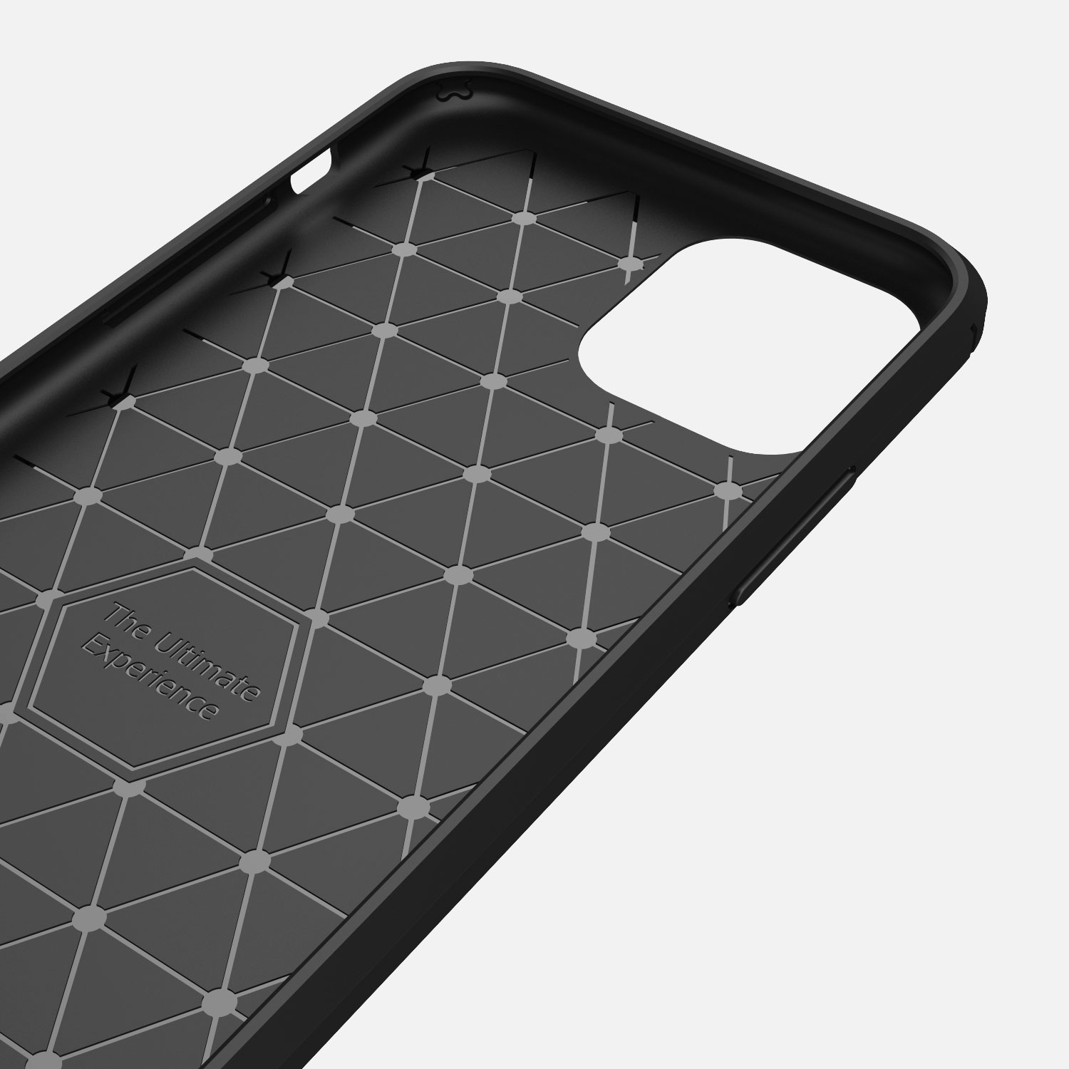 Case de Teléfono TPU Cepillado de Fibra de Carbono Para Iphone 11 Pro 5.8 Pulgadas (2019) - Azul Oscuro