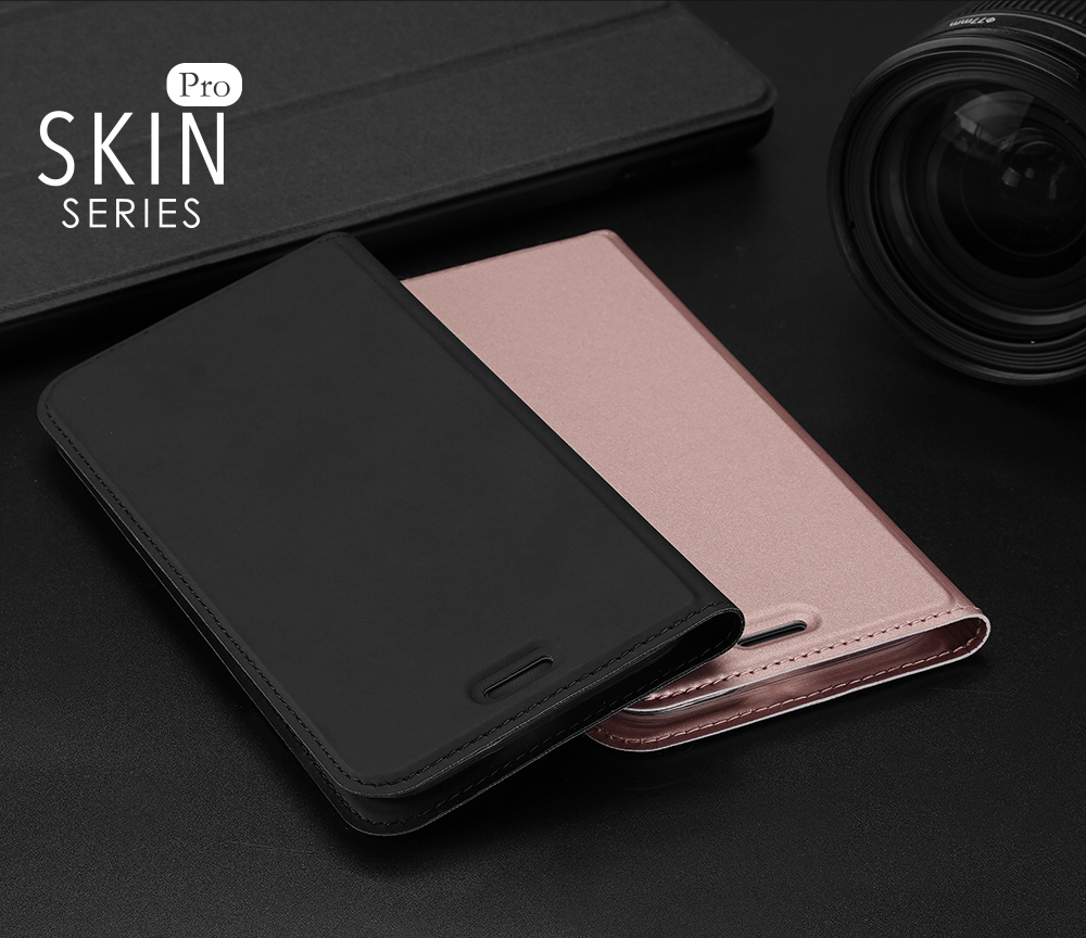 Dux Ducis Skin Pro -serie Magnetic PU Leder Stand Folio Telefon Mit Kartenhalter Für Iphone 11 6,1 Zoll (2019) - Schwarz