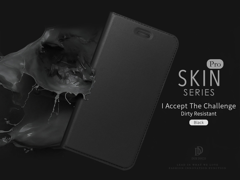 Dux Ducis Skin Pro Series Magnétique PU en Cuir pu Stand Folio Téléphone Avec Support de Carte Pour Iphone 11 6,1 Pouces (2019) - le Noir