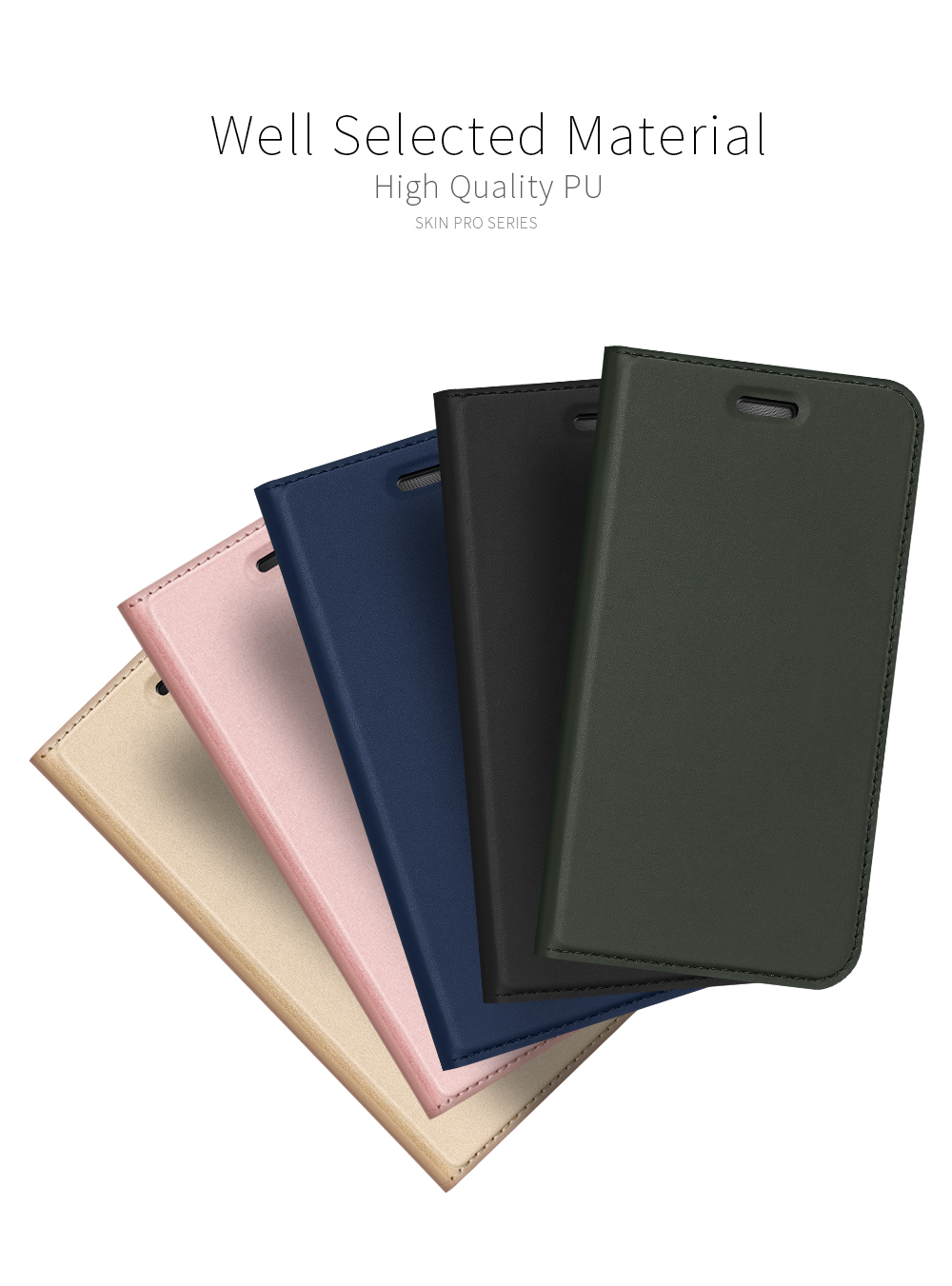 Dux Ducis Skin Pro Series Magnétique PU en Cuir pu Stand Folio Téléphone Avec Support de Carte Pour Iphone 11 6,1 Pouces (2019) - le Noir