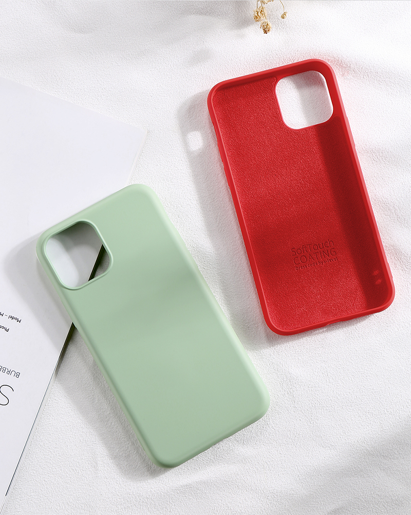 Anti-Drop Liquid Silicone Color Solid Color Anti-arranhão de Nível x Cobertura de Telefone Para Iphone 11 6,1 Polegadas (2019) - Vermelho