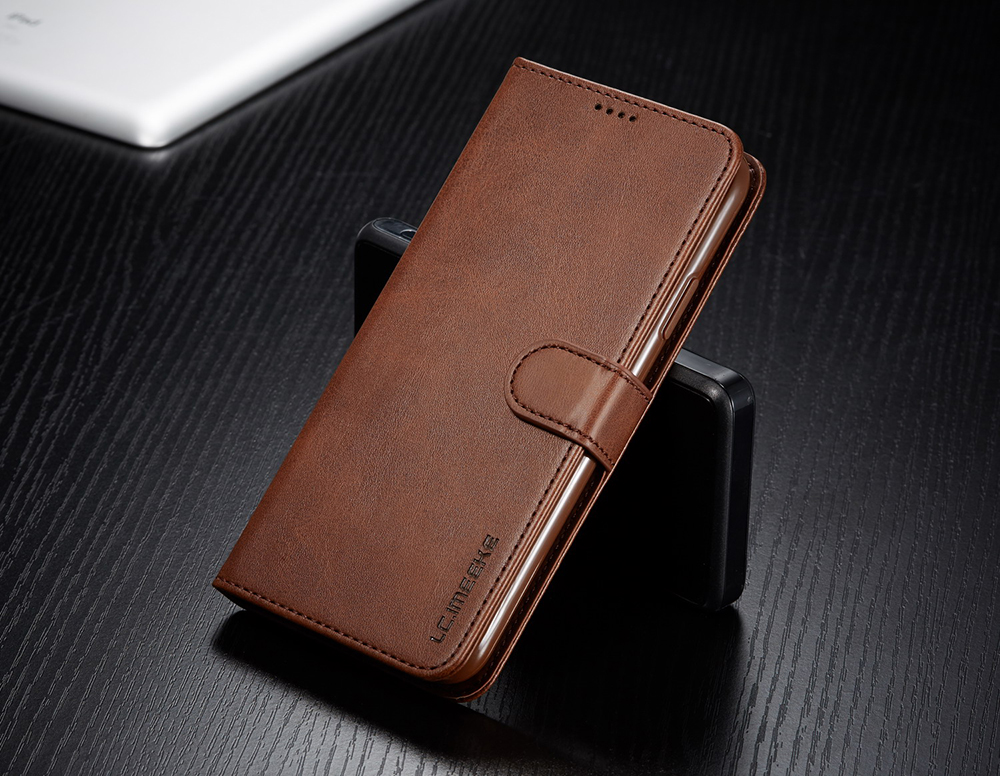 Lc. Imeeke PU Cuir Protective Flip Wallet Case Pour Iphone 11 Pro 5.8-pouces (2019) - Brun