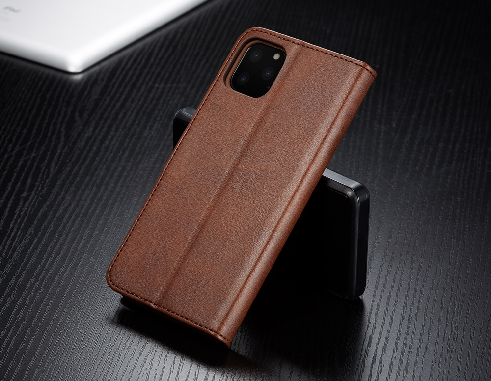 Lc. Case de Billetera Protectora de Cuero Imeeke pu Para Iphone 11 Pro Max 6.5 Pulgadas (2019) - Marrón