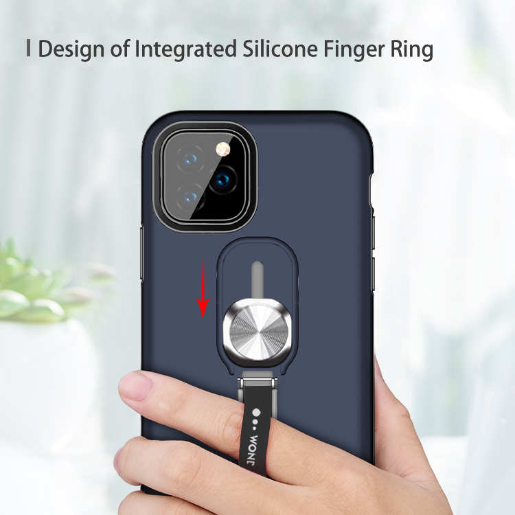 Magnetic Car Mount Ring Holder Kickstand TPU + PC Hybrid Phone Case Para Iphone 11 6,1 Polegadas (2019) - Ouro