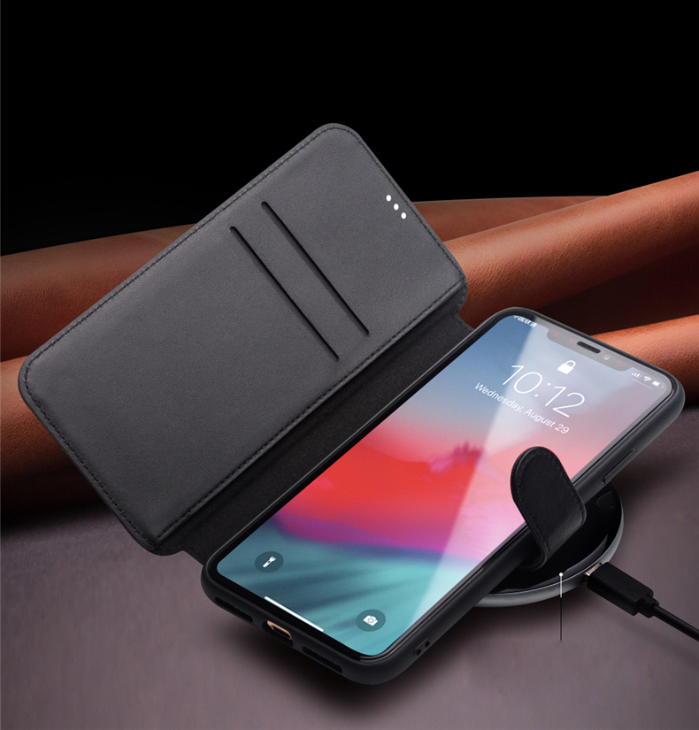 QIALINO Leather Wallet Phone Cover Case for iPhone 11 6.1-inch - Black-12