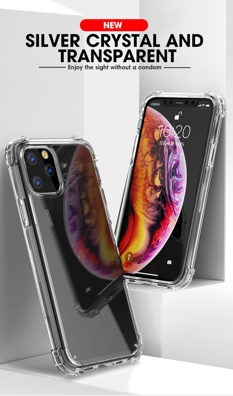 Couverture Téléphonique Clear TPU + PC Résistante à L'ipaky Pour Iphone 11 6,1 Pouces (2019) - Transparent