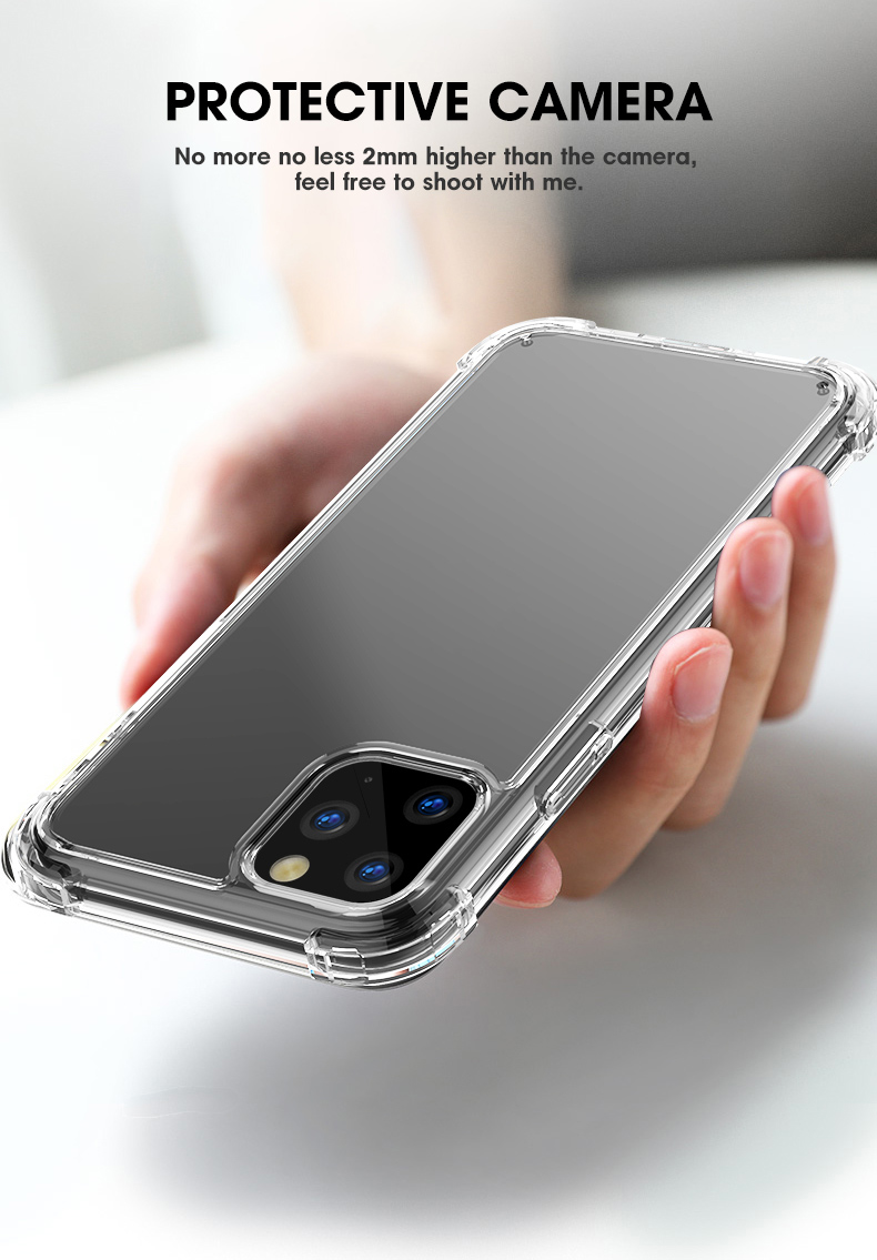 Couverture Téléphonique Clear TPU + PC Résistante à L'ipaky Pour Iphone 11 6,1 Pouces (2019) - Transparent