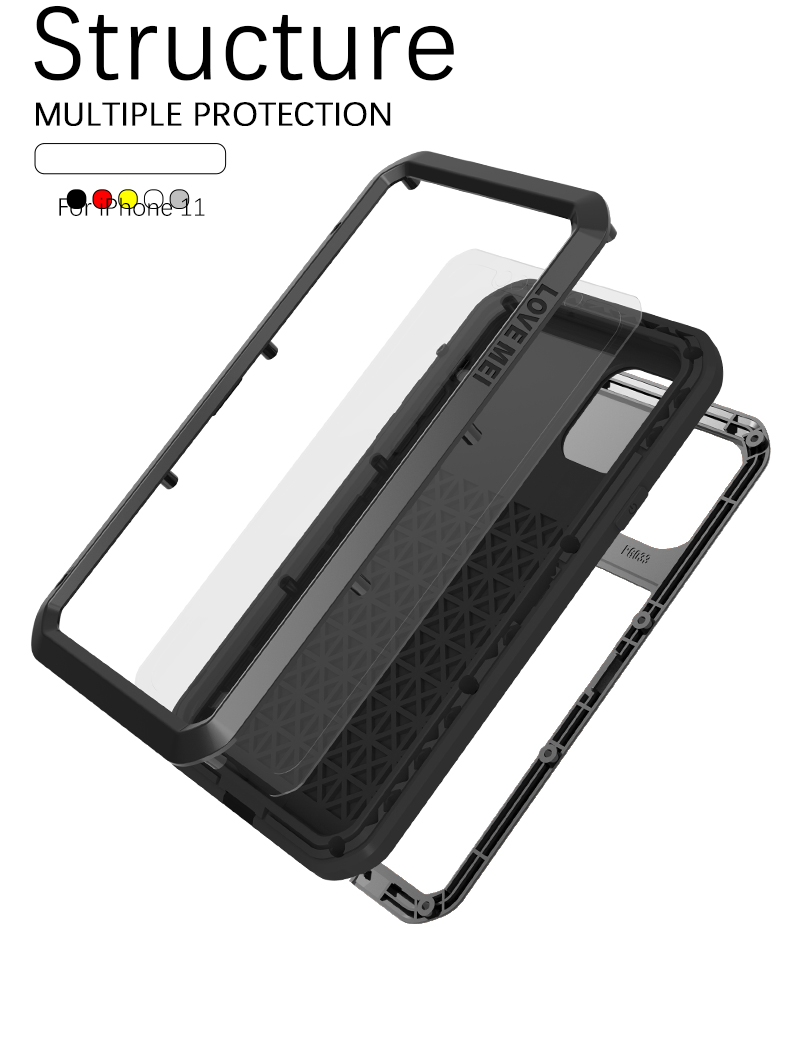 LOVE Mei Case de Cellule à Carrosserie Pour Iphone 11 6,1 Pouces - Jaune