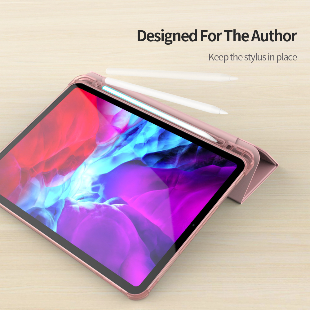 Tri-Fold STAND SMART Кожаный Чехол С Слотом Ручки Для IPad Pro 11-дюймовый (2021) (2020) (2018) - Чернить