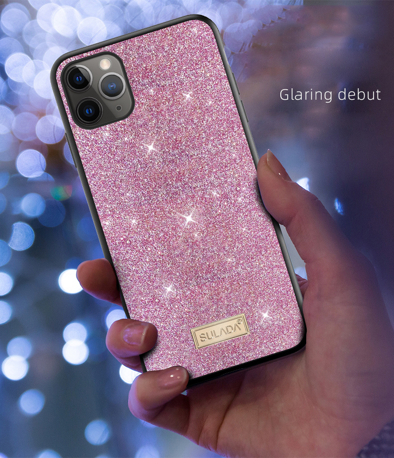 Sulada DAZZLING LEPERY SECURY PELLE TPU Rivestito TPU Shell Back Per IPhone 11 Pro Max 6,5 Pollici - Multicolore