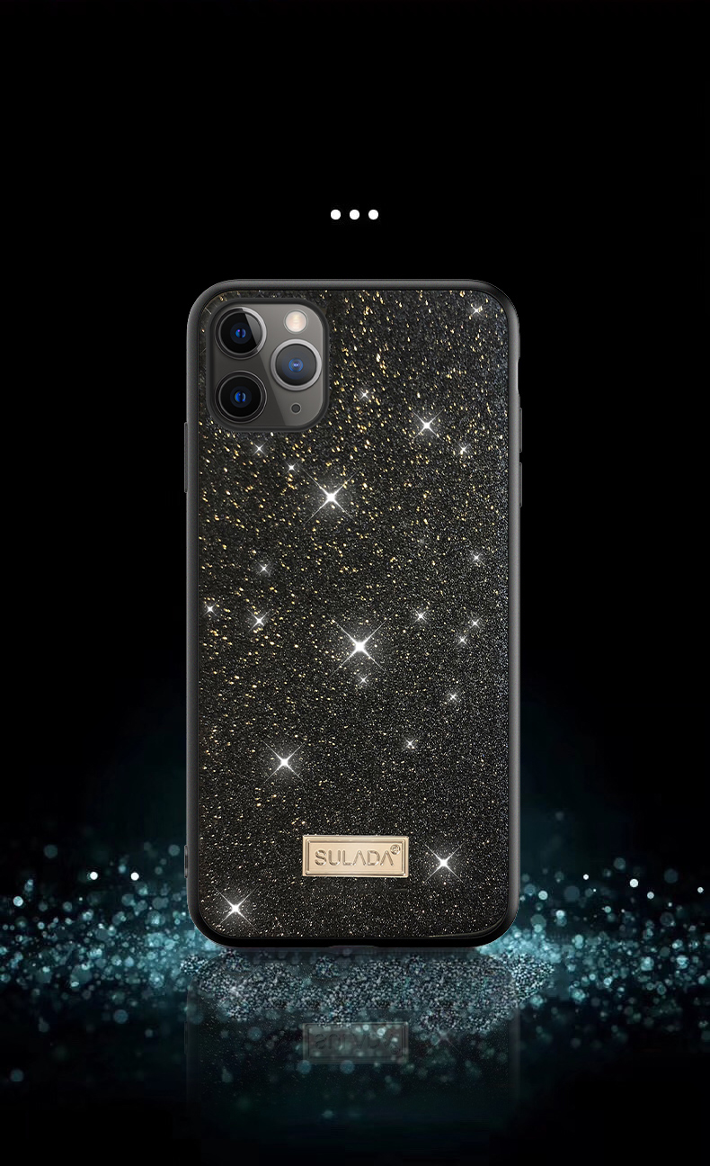 Sulada DAZZLING LEPERY SECURY PELLE TPU Rivestito TPU Shell Back Per IPhone 11 Pro Max 6,5 Pollici - Multicolore