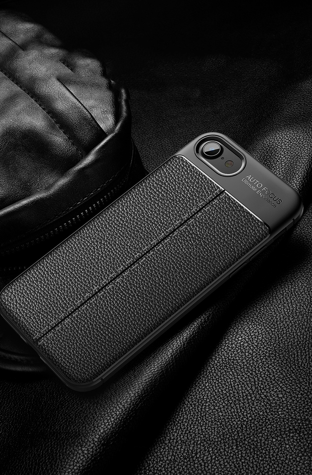 Litchi Textur TPU -cover Für Iphone SE (2022)/SE (2020)/8/7 - Dunkelblau