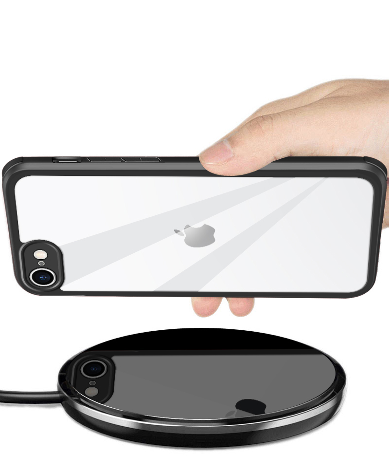 Vidrio Templado de Doble Cara + Cubierta TPU Para Iphone SE (2020)/SE (2022)/8/7 - Negro