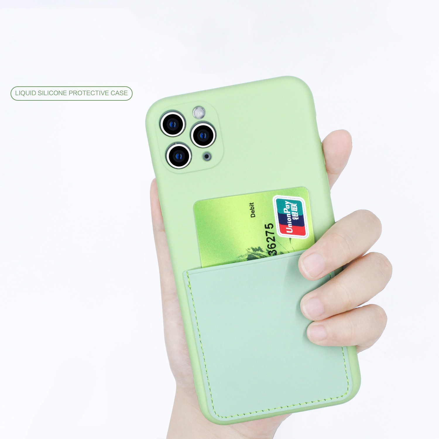 Soft Silicone Phone Protective Cover Con Slot Per Schede Per IPhone 11 Pro Max 6,5 Pollici - Giallo