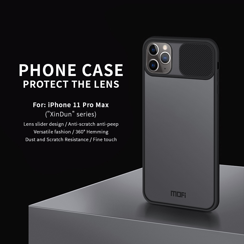 MOFI Xindun Series à Prova de Choque PC+TPU Back Case Com Lente Protetor Slide Shield Para Iphone 11 Pro Máximo de 6,5 Polegadas - Verde