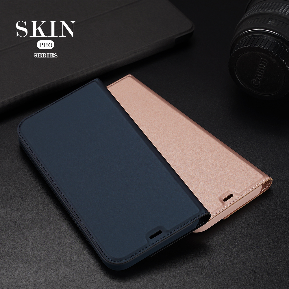 Dux DUCIS Skin Pro Series Texture Lisse PU le Cuir Stand Flip Folio Cover Avec Fente de Carte Pour Iphone 12 Pro 6.1 Pouces - or Rose