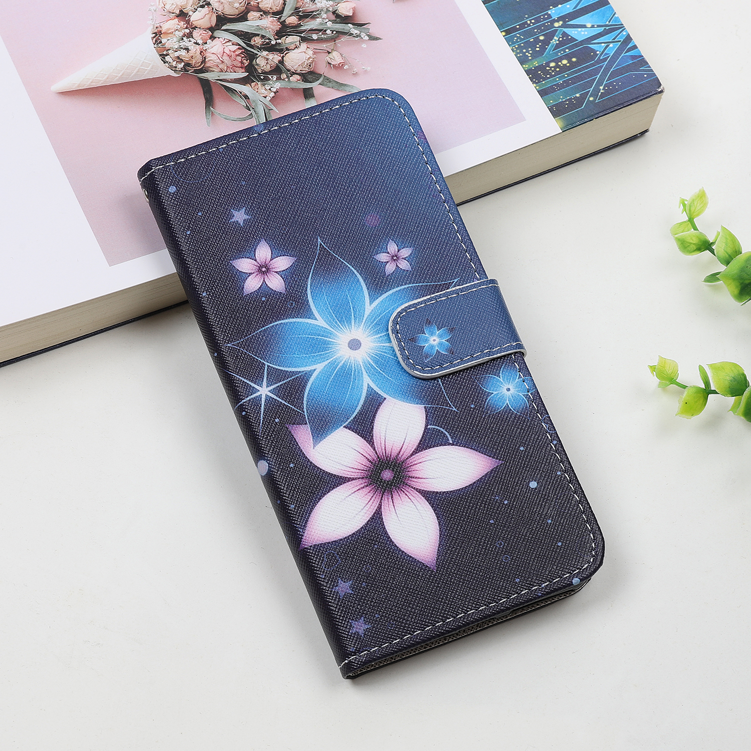 Стиль Печати Cross Skin Leather Cover с Ремешком Для Iphone 12 Pro 6,1 Дюйма - Кошка