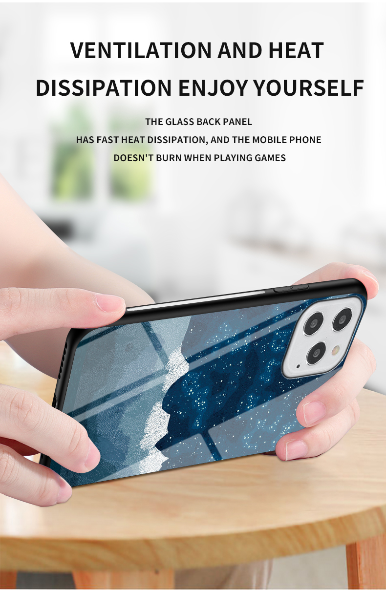 Verre Trempé STARRY SKY + Coque Hybride PC + TPU Protection Pour IPhone 12 PRO / 12 - Ciel Étoilé Bleu