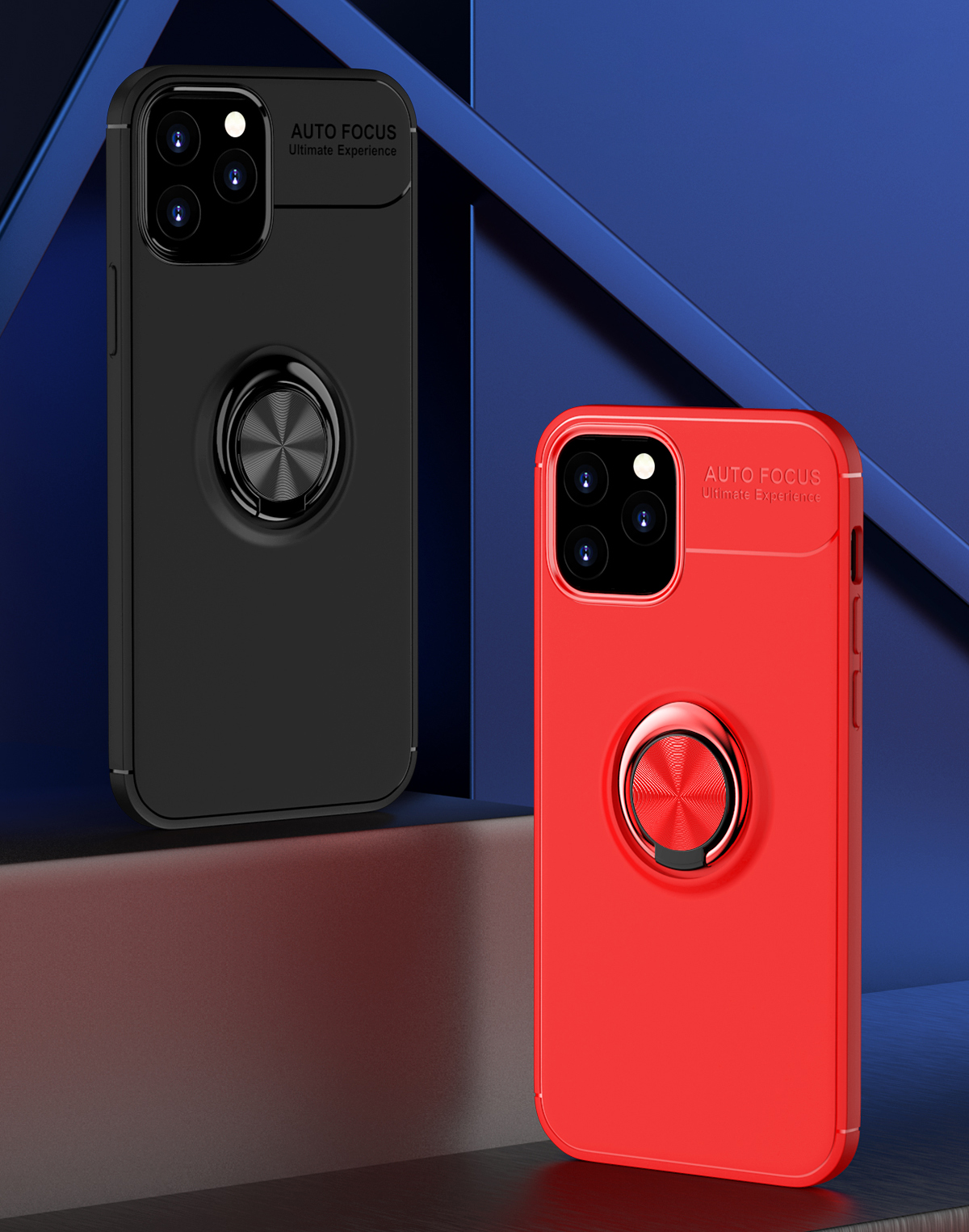 Custodia TPU Per Kickstand Per Dito Per Iphone 12 Pro/12 (tela in Metallo Integrato) - Rosso