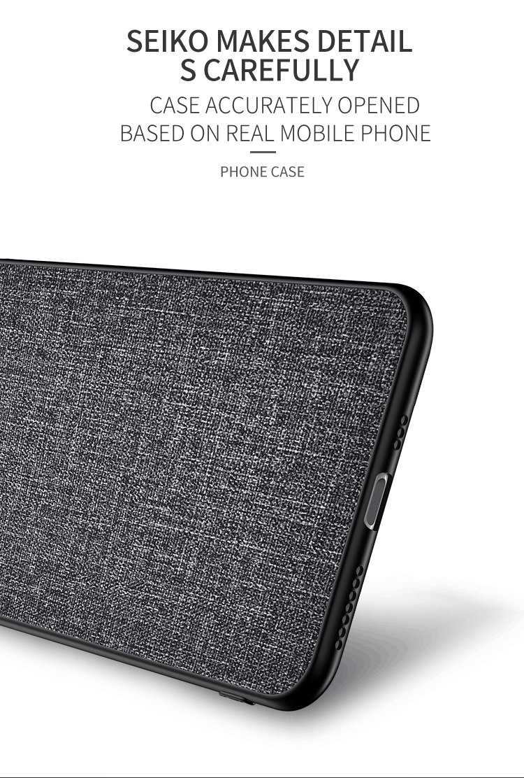 Texture en Tissu PC + Étui Hybride TPU Pour Iphone 12 Pro / 12 - le Noir