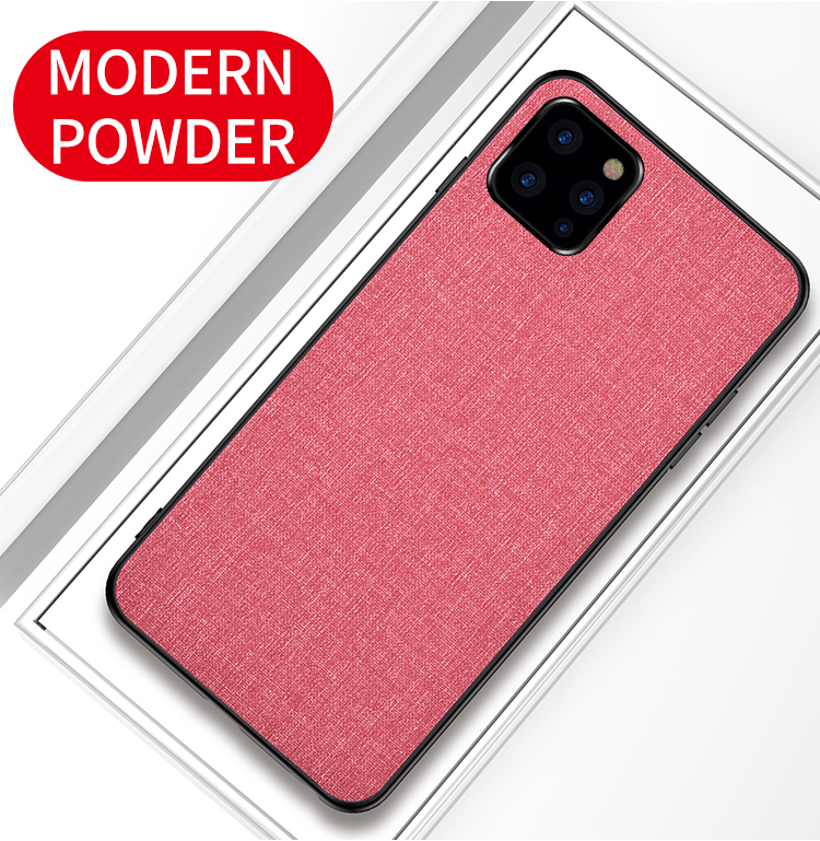 Texture en Tissu PC + Étui Hybride TPU Pour Iphone 12 Pro / 12 - le Noir