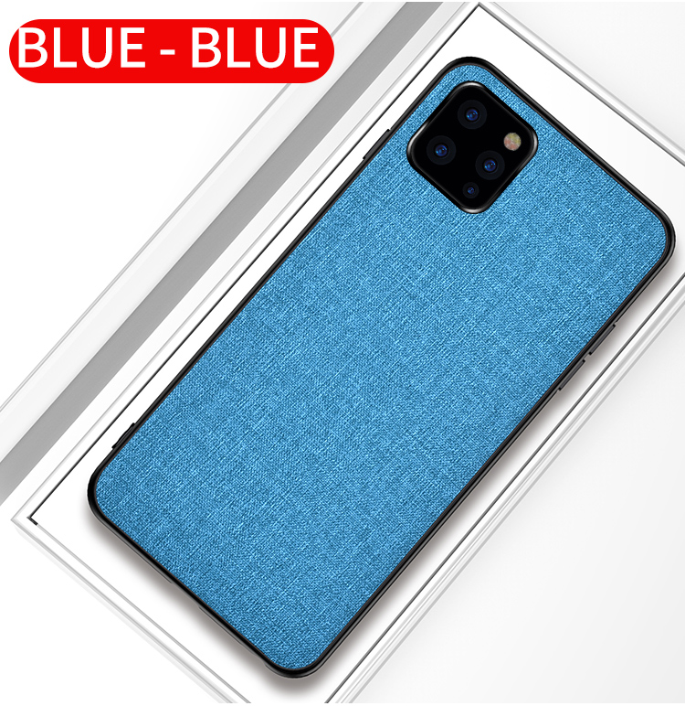 Texture en Tissu PC + Étui Hybride TPU Pour Iphone 12 Pro / 12 - le Noir