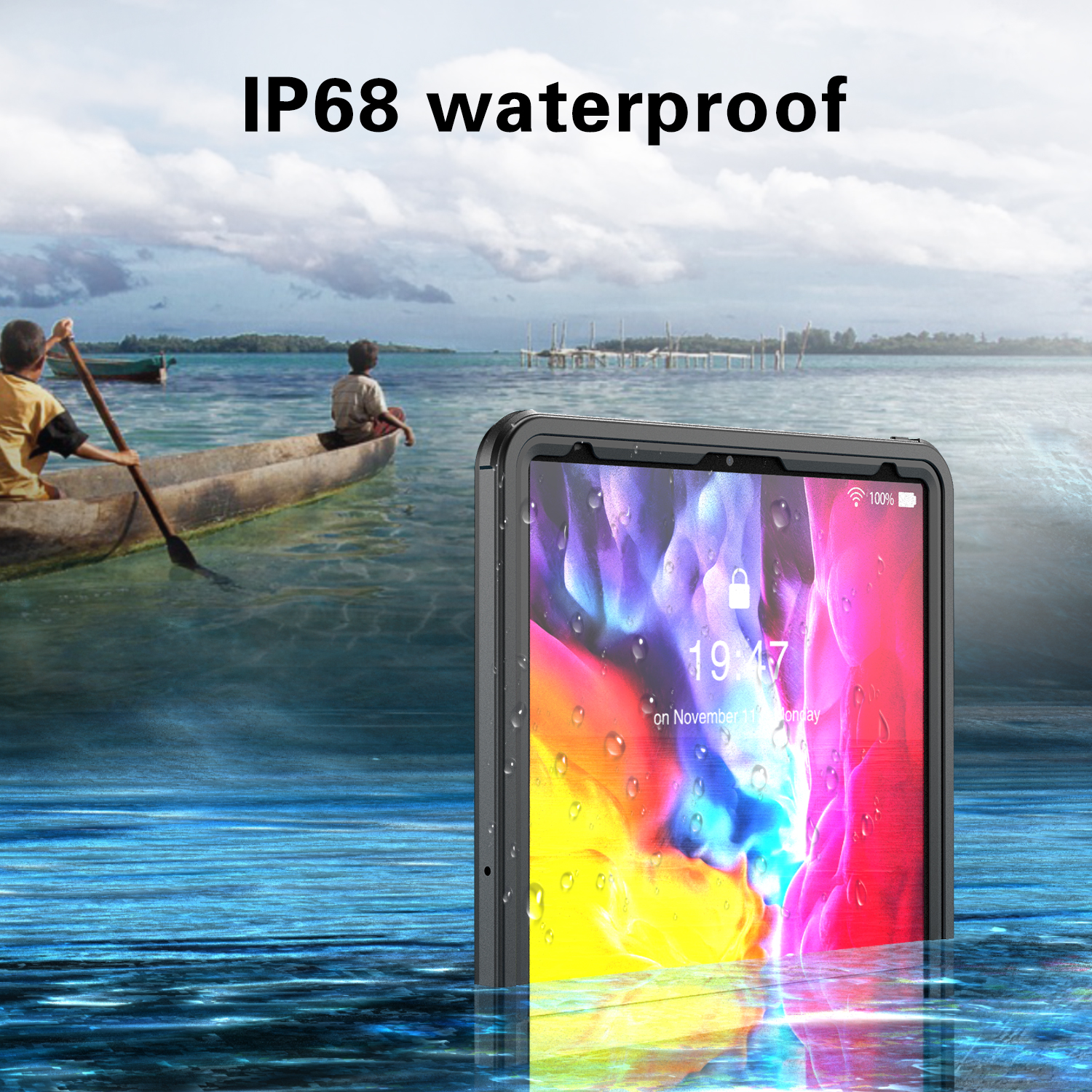 IP68 Wasserdichtes Drop-sof-tablet-schutzhülle Für Ipad Pro 12.9 (2020)