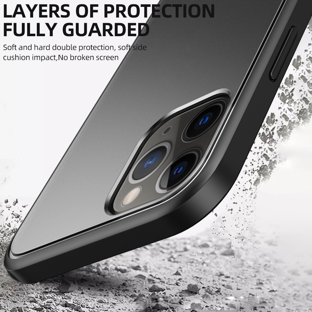 Ipaky Specter Series Kunststoff + TPU Hybrid Back Hülle Für IPhone 12 Pro Max 6,7 Zoll - Schwarz