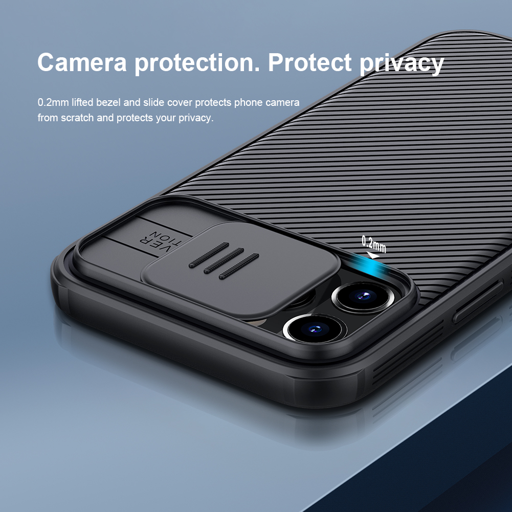 Nillkin Camshield Hülle Für Iphone 12 Pro/12 Dia Camera Protection PC Hartes Abdeckung - Schwarz