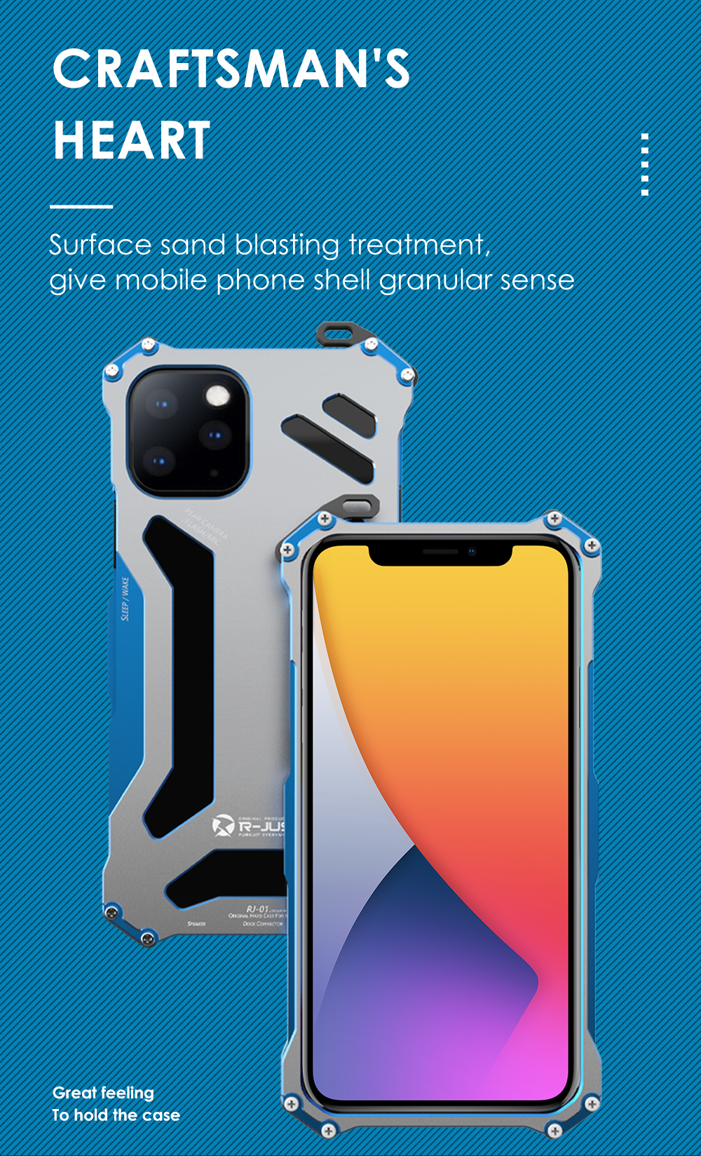 R-just Shock-resean Metal Cool Стильный Дизайн Мобильный Телефон Для Iphone 12 - Черный