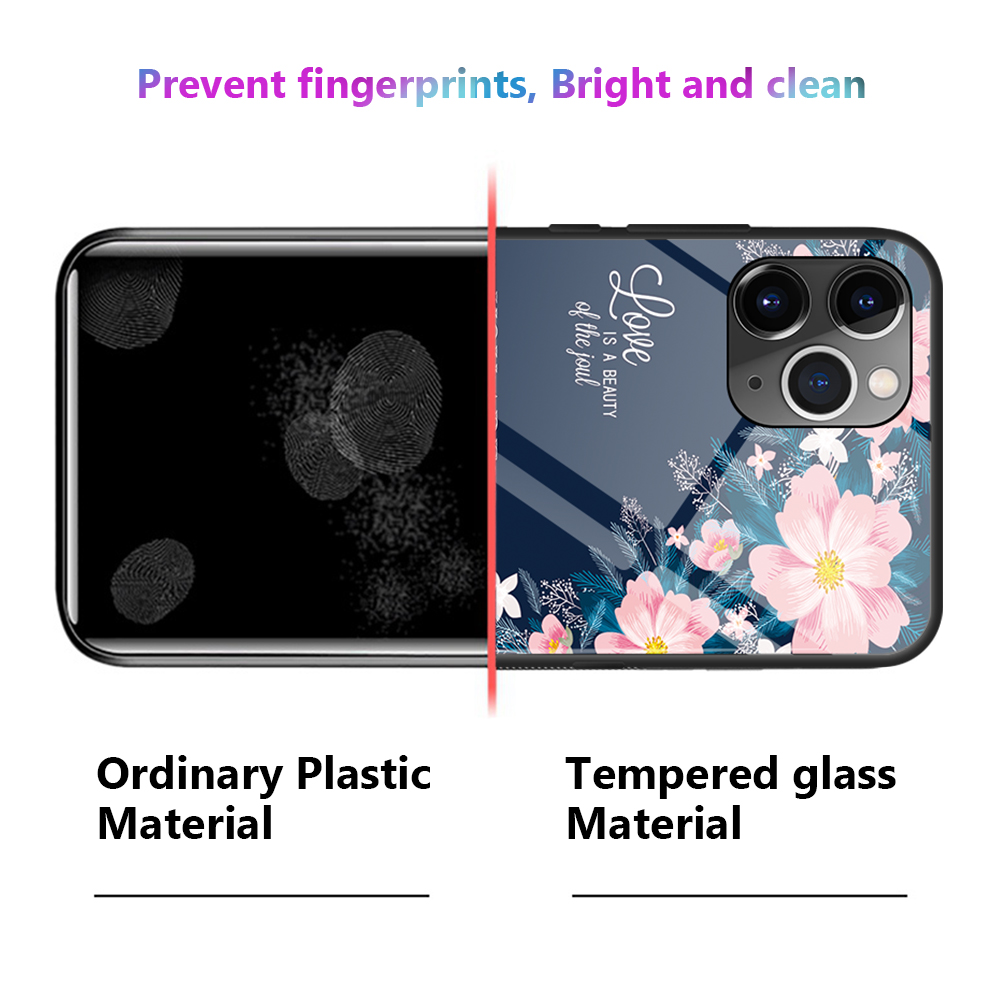 Glass Temprato di Stampa di Motivi + TPU Back Custodia Per Iphone 12 Pro Max 6,7 Pollici - Albero