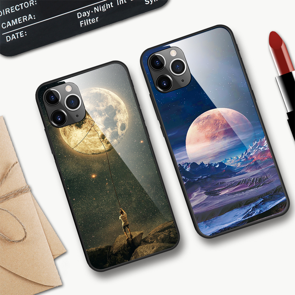 Impressão de Padrões de Vidro Temperado + Capa Traseira Para Iphone 12 Pro Max 6,7 Polegadas - Árvore