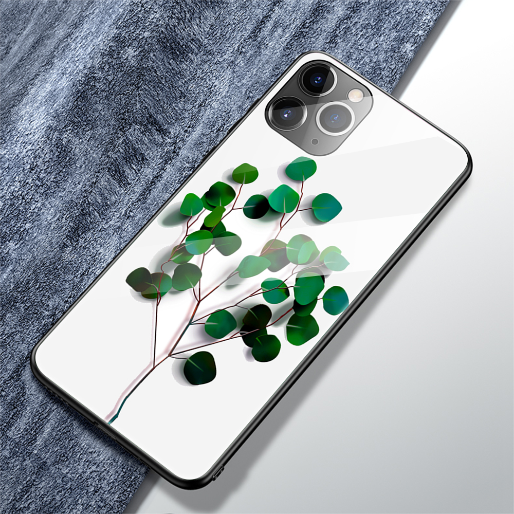 Impression de Motif en Verre Trempé + Étui de Téléphone TPU Pour Iphone 12 Mini - Cœur D'amour / Noir