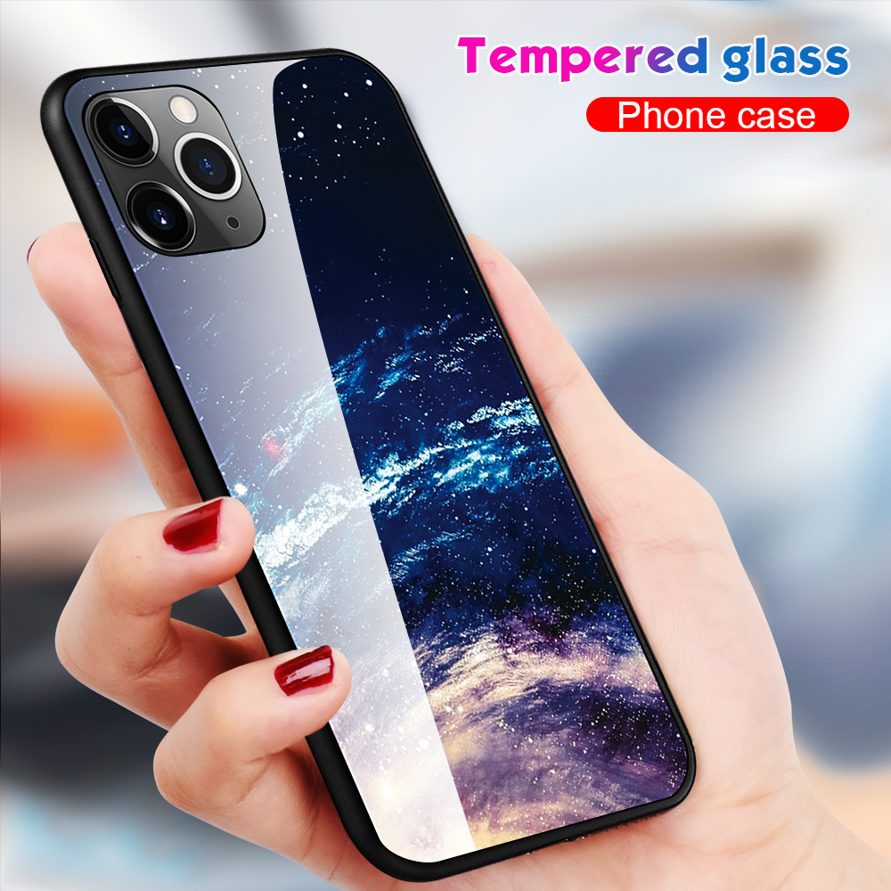 Tecning Stamping Temped Glass + TPU Telefono Custodia Per Iphone 12 Mini - Amore Cuore/nero