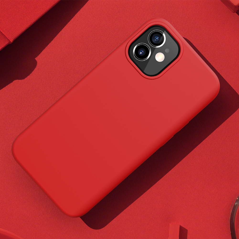 Nillkin Flex Puro Série Líquida Shell De Silicone Para Iphone 12 Mini - Vermelho