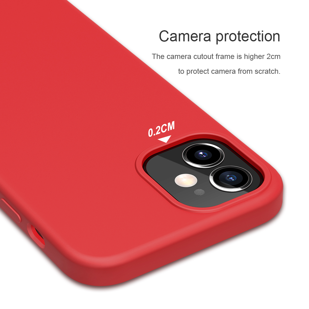 Nillkin Flex Puro Série Líquida Shell De Silicone Para Iphone 12 Mini - Vermelho