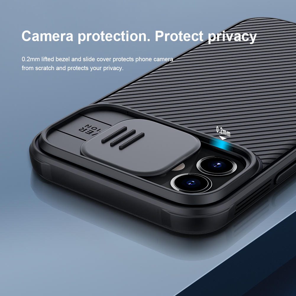 Nillkin Camshield Pro Shell PC + TPU Chace Cash Case Antipratch Защита Мобильного Телефона Для Iphone 12 Mini - Черный