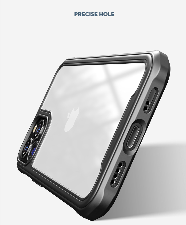 Capa de Telefone PC+TPU Resistente ao Choque de Ipaky Para Iphone 12 Pro/12 - Preto