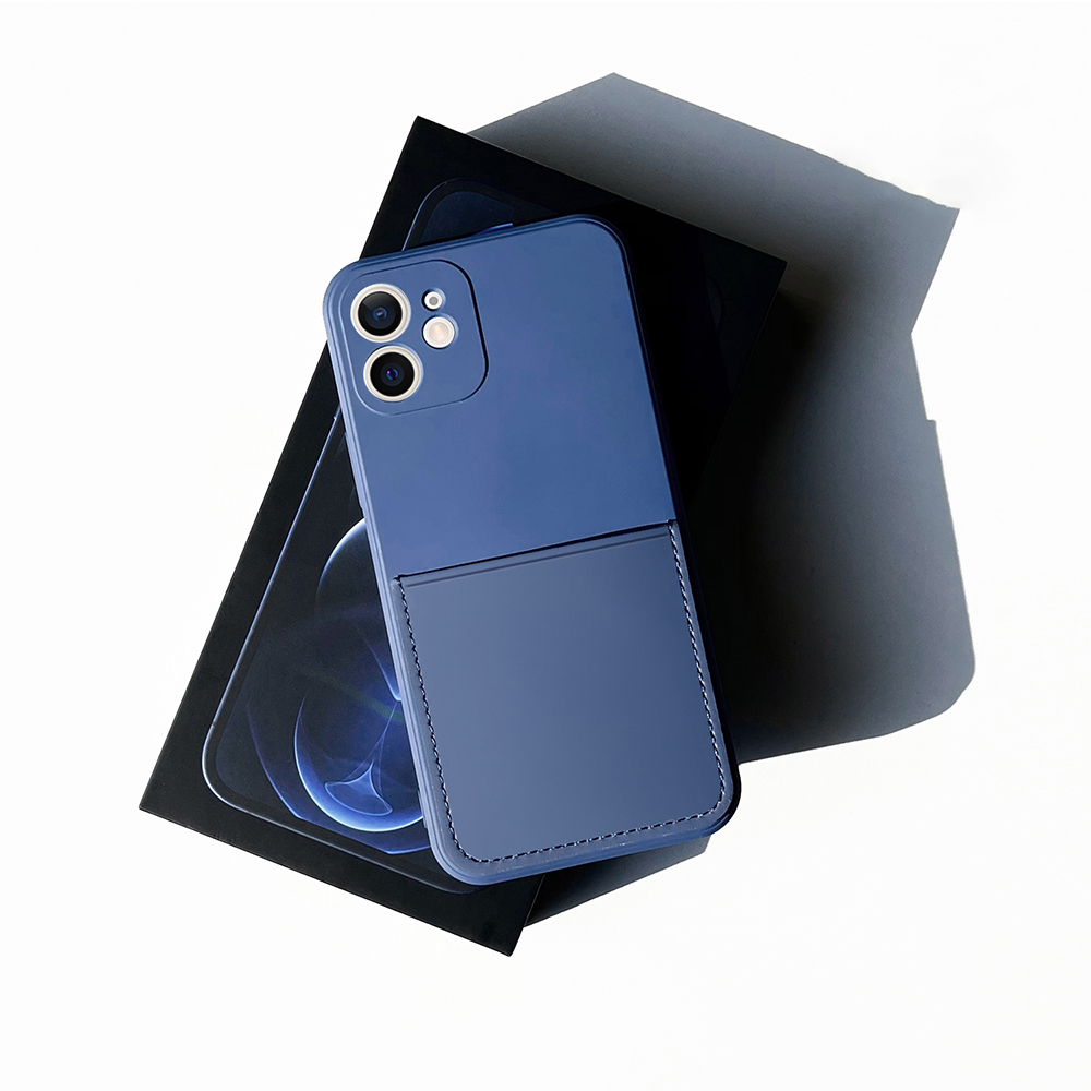 Capa de Telefone TPU Suave Com Slot de Cartão Para Iphone 12 - Luz Roxa