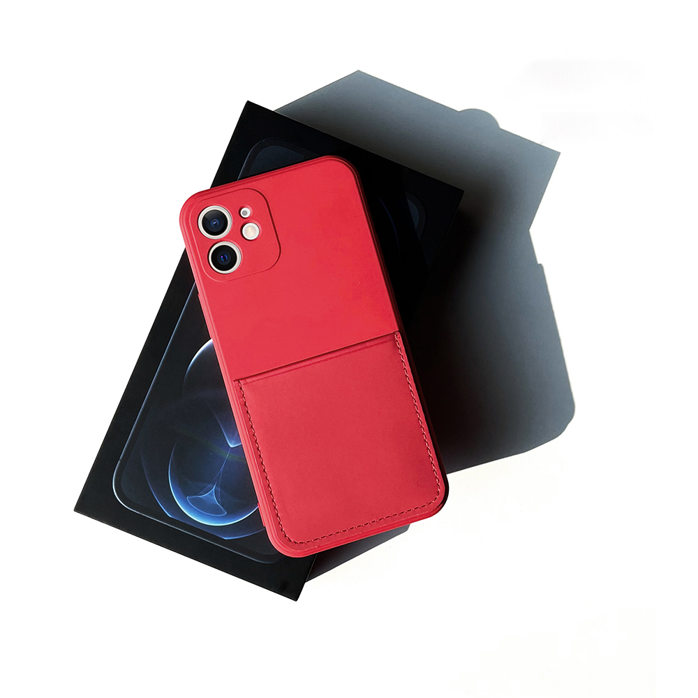 Capa de Telefone TPU Suave Com Slot de Cartão Para Iphone 12 - Luz Roxa