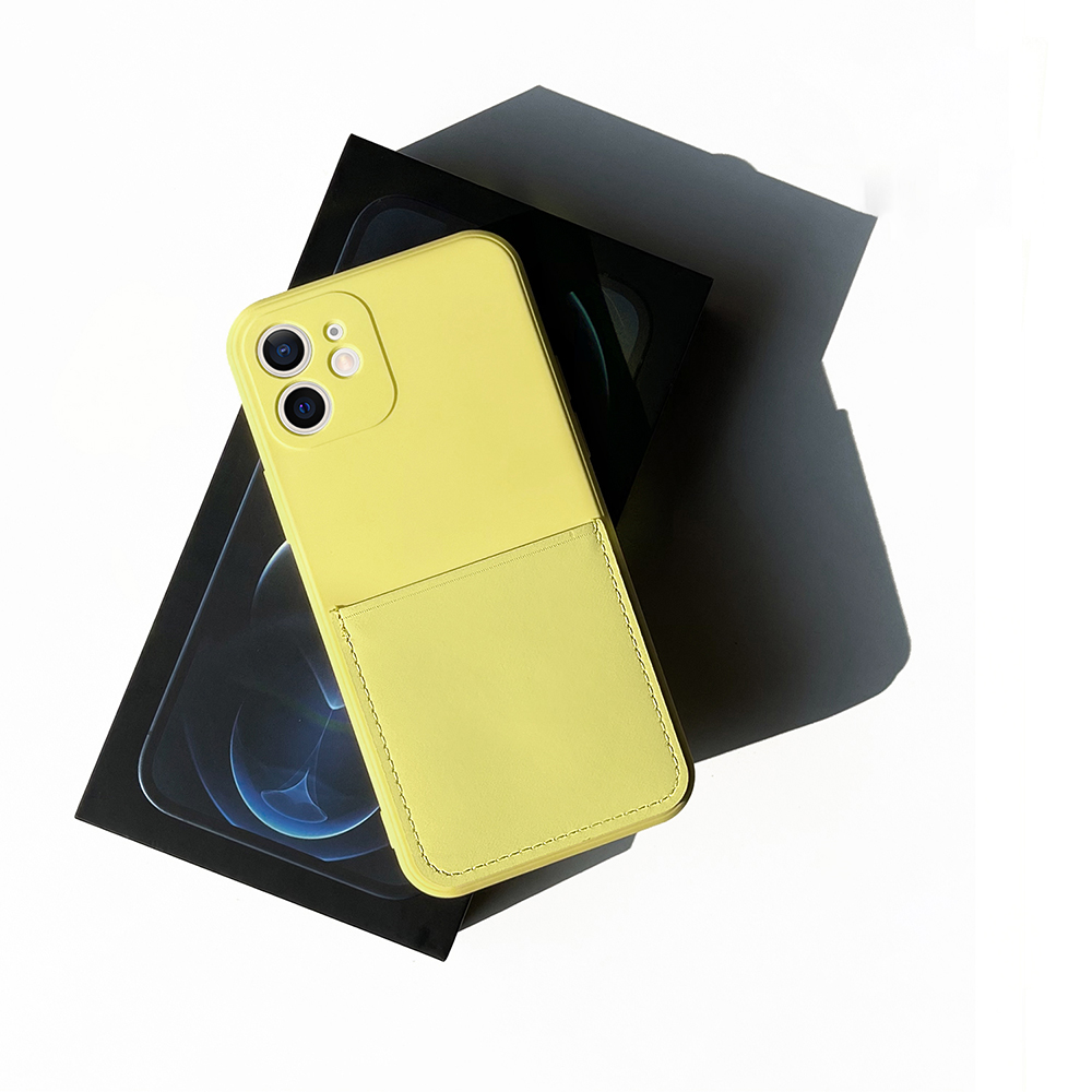 Capa de Telefone TPU Suave Com Slot de Cartão Para Iphone 12 - Luz Roxa