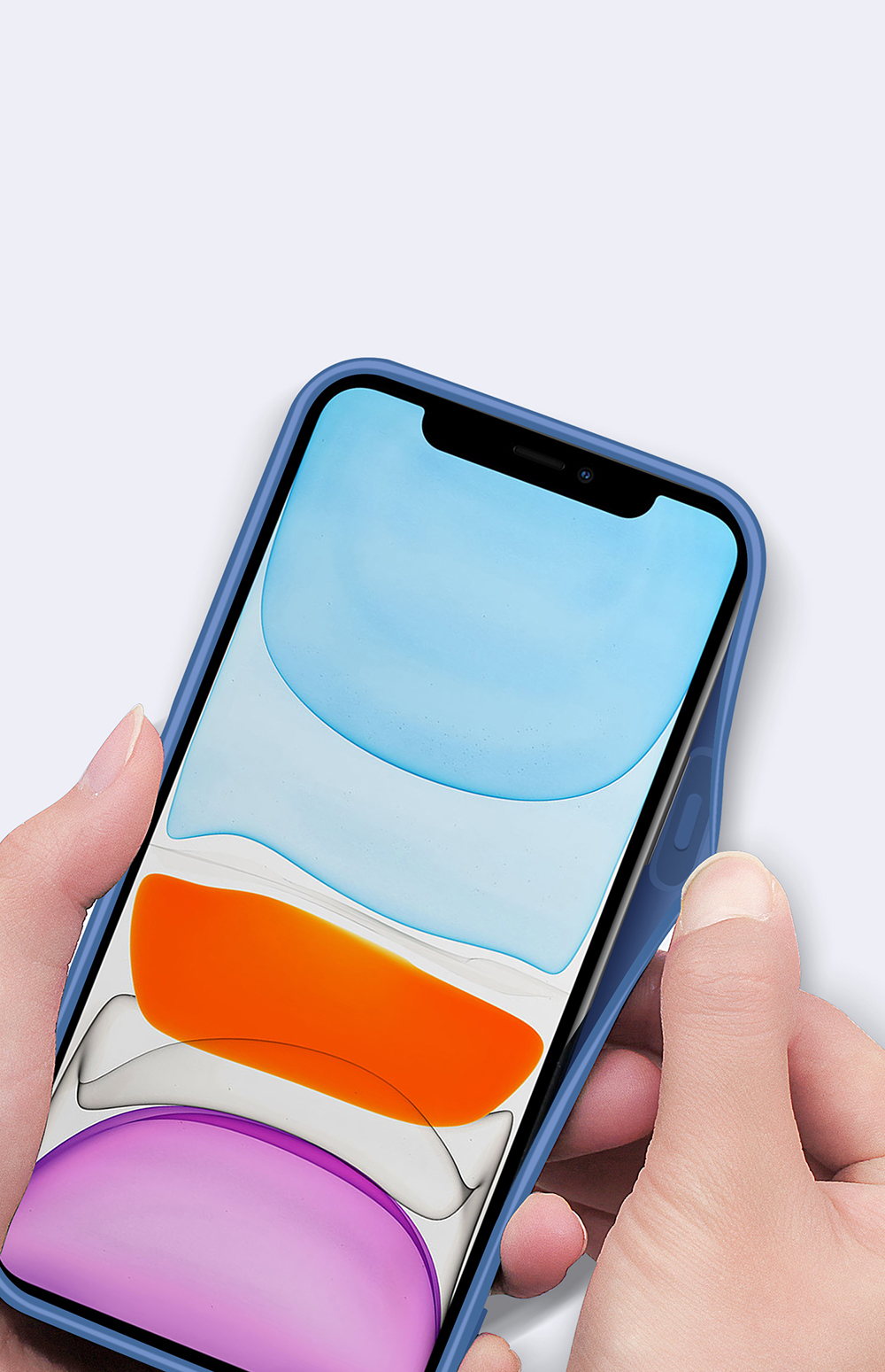 Capa de Telefone TPU Suave Com Slot de Cartão Para Iphone 12 - Luz Roxa