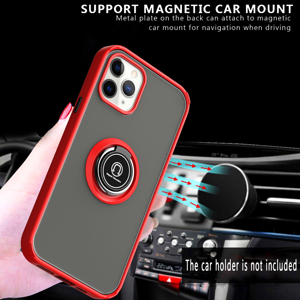 Série Heng Com Kickstand TPU + PC Hybrid Cover Para Iphone 12 Pro Max 6,7 Polegadas - Tudo Preto