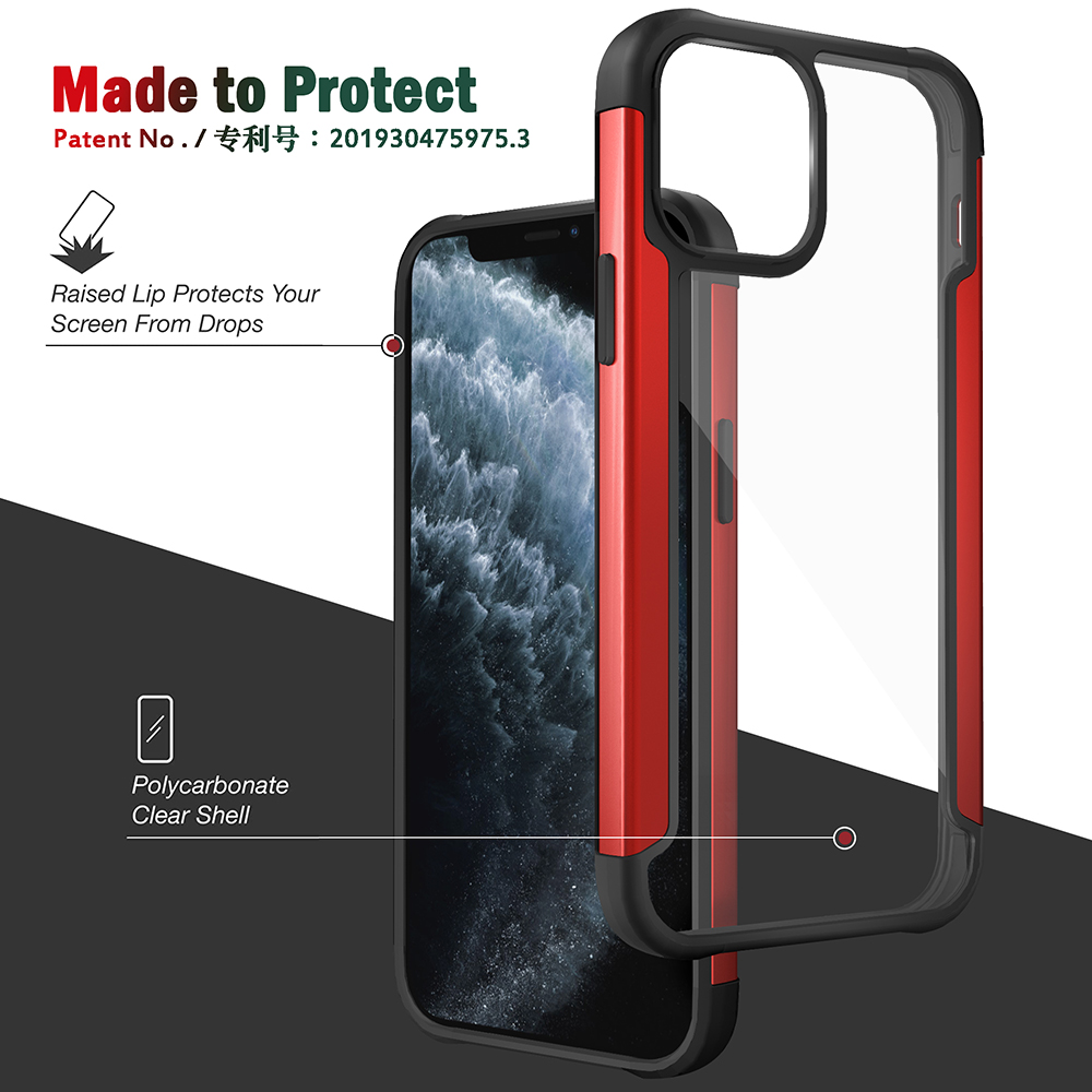 Cool Guard Metal + PC + TPU Hybrid Case for iPhone 12 mini - Black-3