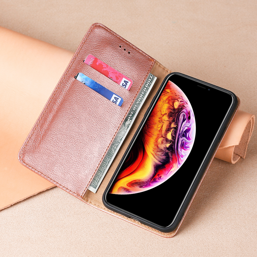 Multiple Colors Magnetic Leather Phone Cover Case for iPhone 12 Pro Max - Black-13